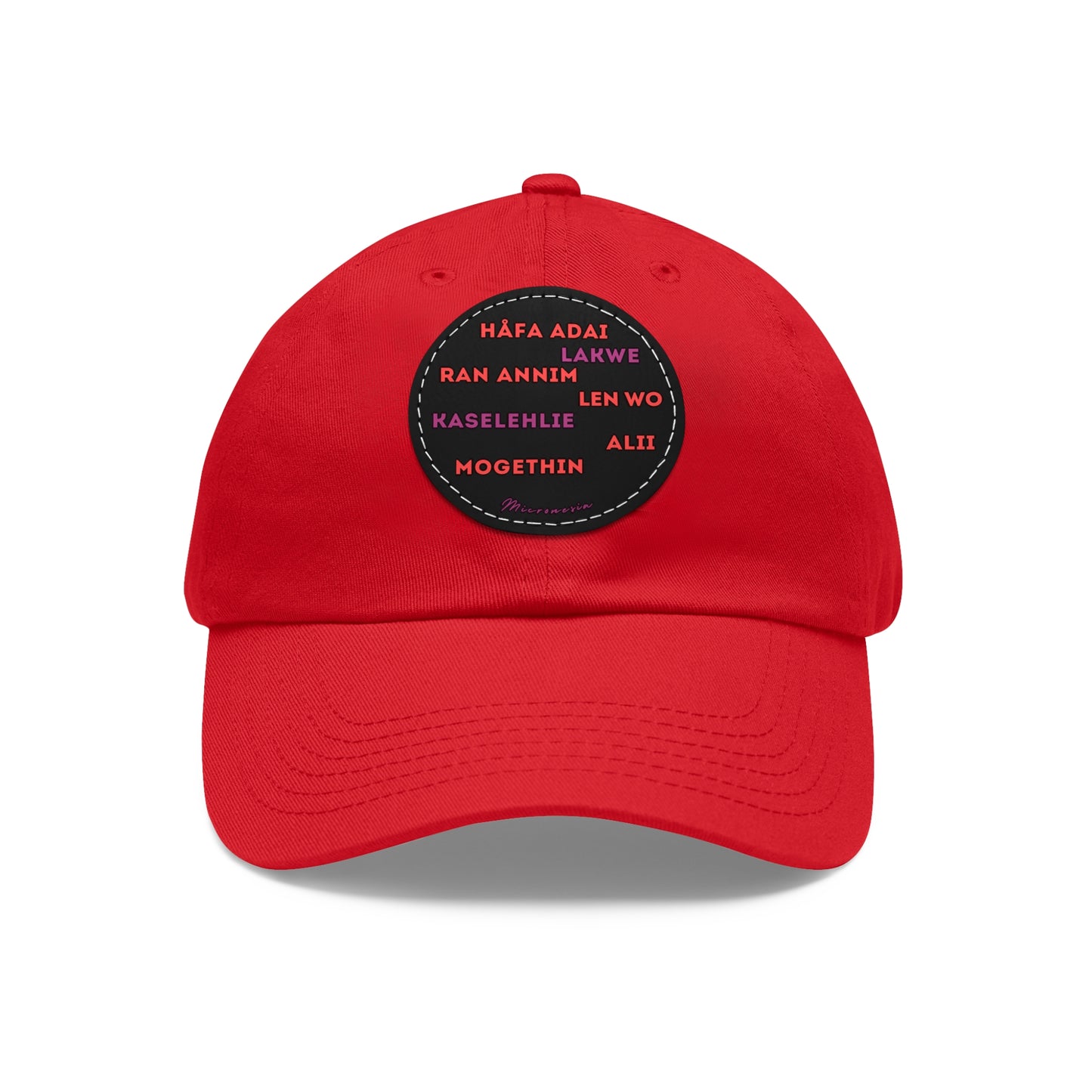 Hello Håfa Adai Micronesia Hat Ran annim Lakwe Len wo Kaselehlie Mogethin Alii CNMI Guam Kosrae Palau Marshals Yap Chuuk Pohnpei Round Cap - Marianas Shop