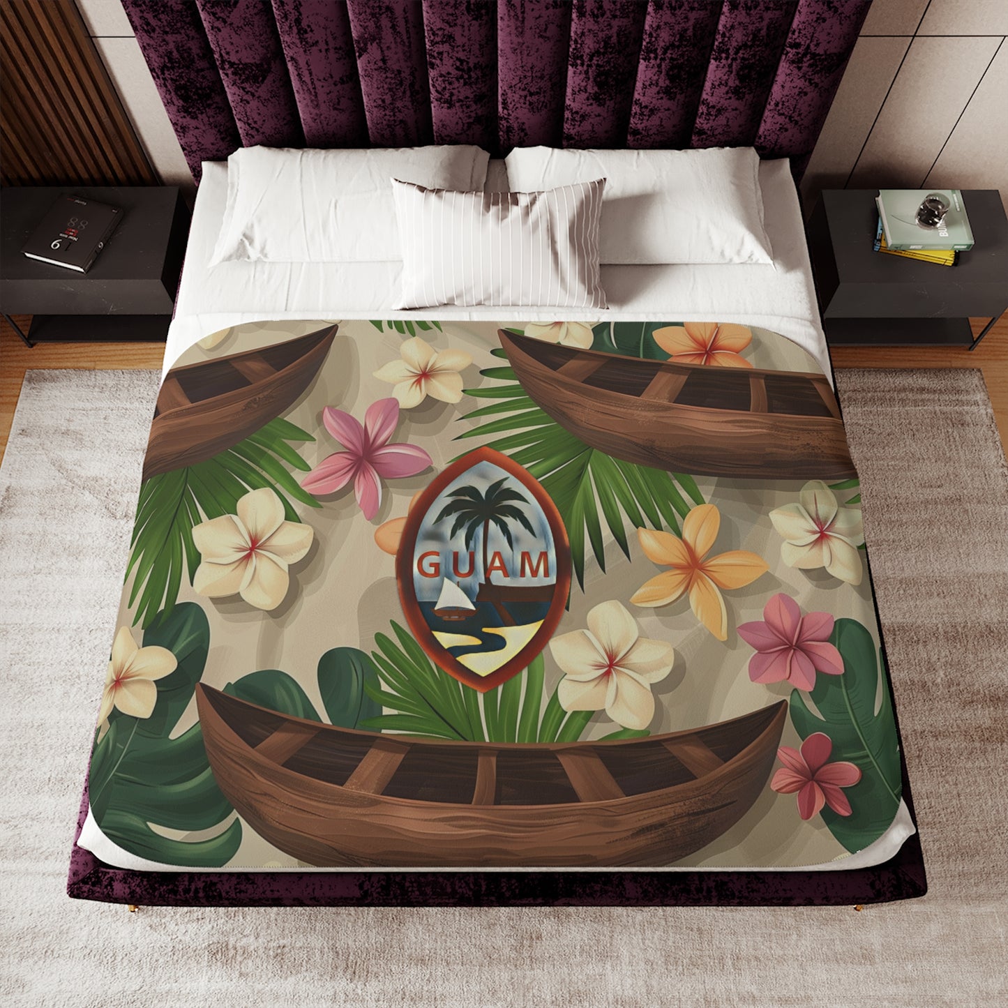 Guam Seal Proa Canoe Throw Blanket Chamorro Marianas - Marianas Shop