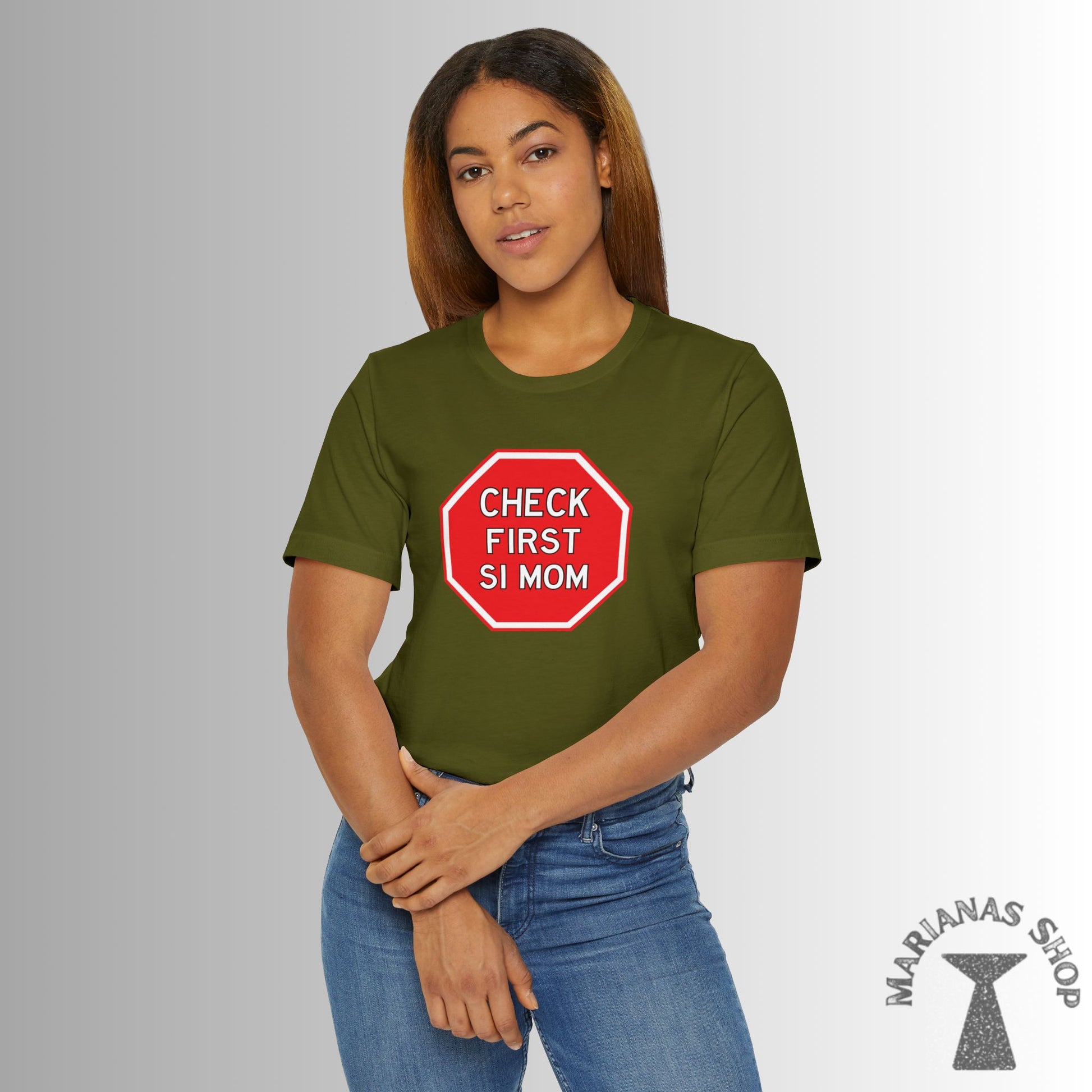 Check First Si Mom Chamorro Phrase Shirt Celebrate Chamorru Culture with Fun Island Sayings Tshirt Guam Saipan Tinian Rota Marianas T-shirt - Marianas Shop