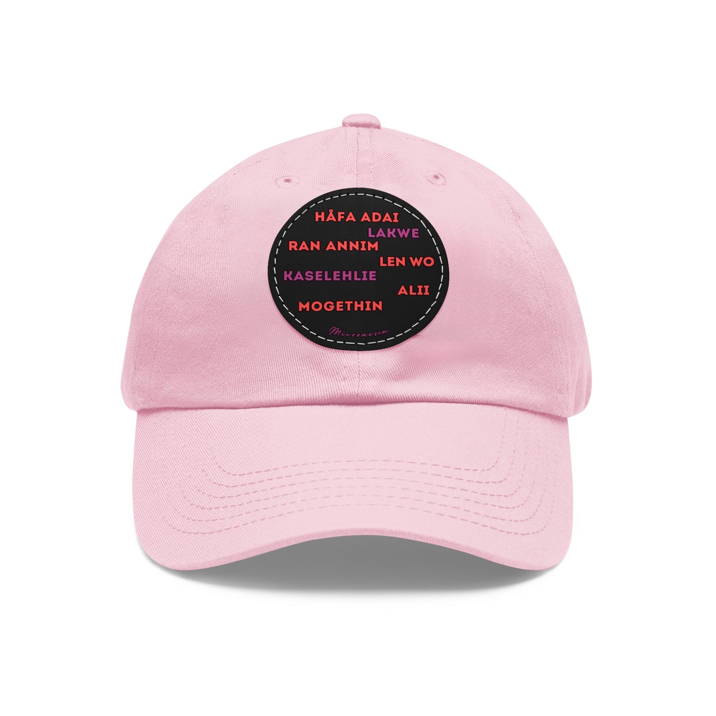 Hello Håfa Adai Micronesia Hat Ran annim Lakwe Len wo Kaselehlie Mogethin Alii CNMI Guam Kosrae Palau Marshals Yap Chuuk Pohnpei Round Cap - Marianas Shop