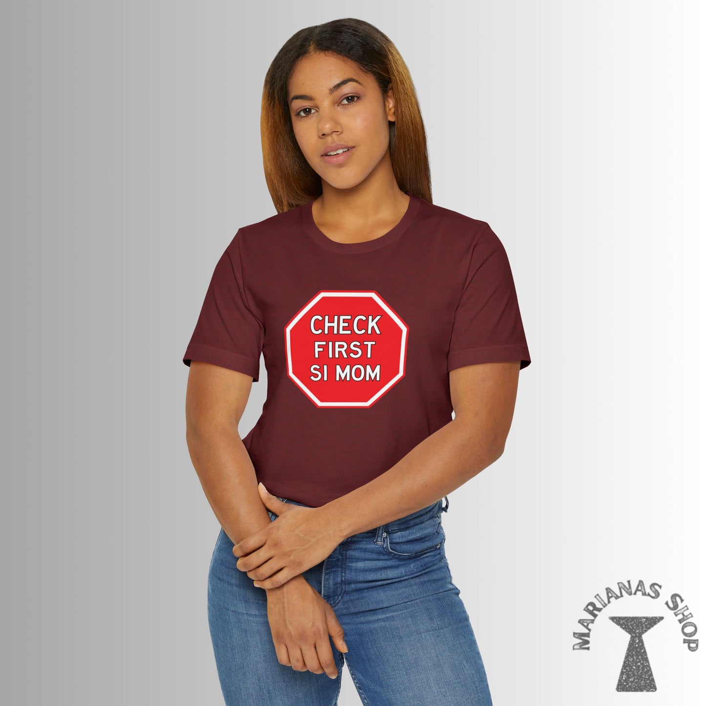 Check First Si Mom Chamorro Phrase Shirt Celebrate Chamorru Culture with Fun Island Sayings Tshirt Guam Saipan Tinian Rota Marianas T-shirt - Marianas Shop