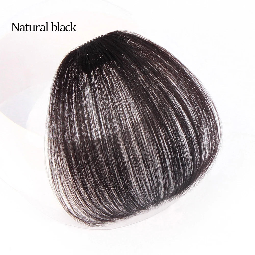 Mydiva Synthetic Air Bangs Heat Resistant Hairpieces Hair Women Natural Short Black Brown Bangs Hair Clips for Extensions