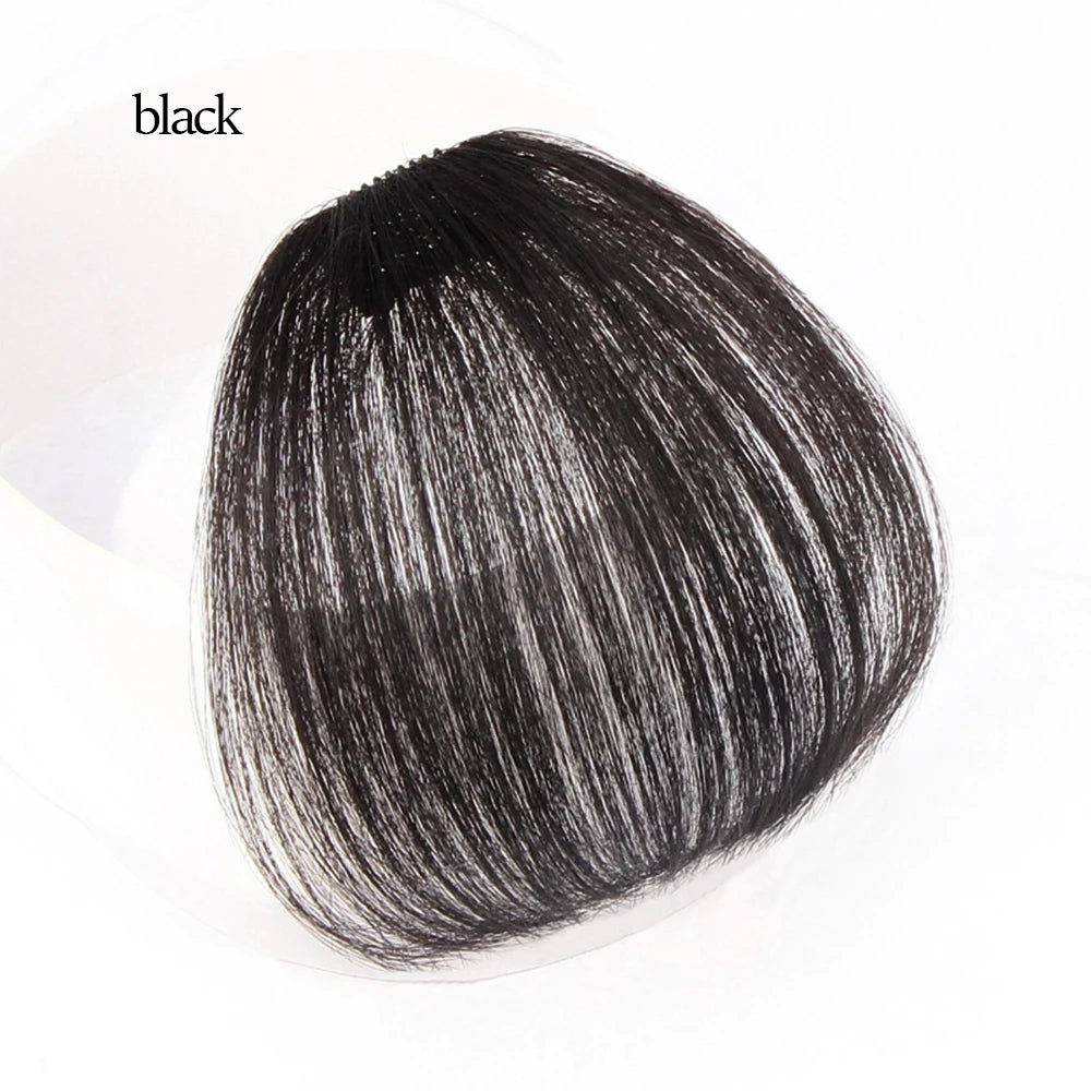 Mydiva Synthetic Air Bangs Heat Resistant Hairpieces Hair Women Natural Short Black Brown Bangs Hair Clips for Extensions