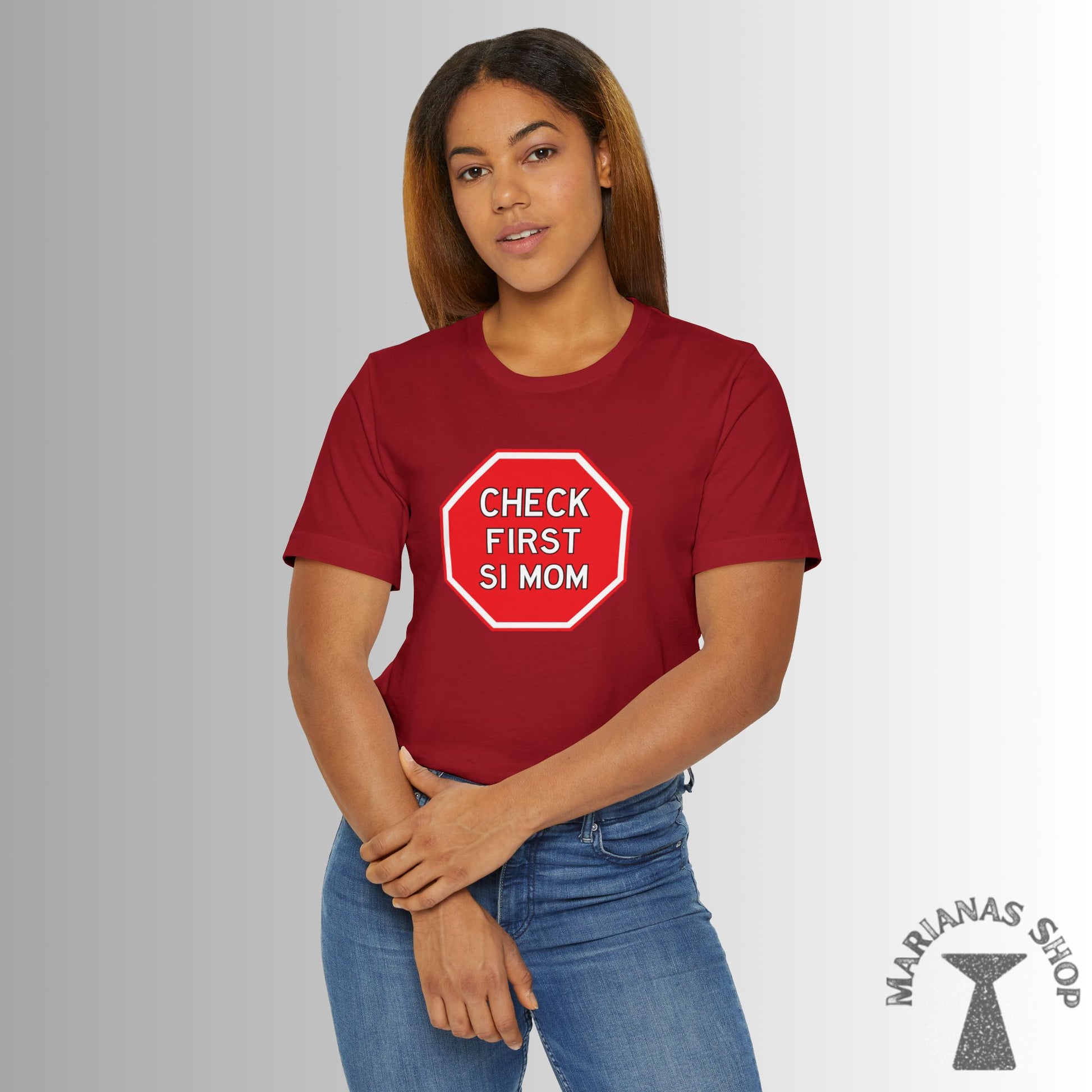 Check First Si Mom Chamorro Phrase Shirt Celebrate Chamorru Culture with Fun Island Sayings Tshirt Guam Saipan Tinian Rota Marianas T-shirt - Marianas Shop