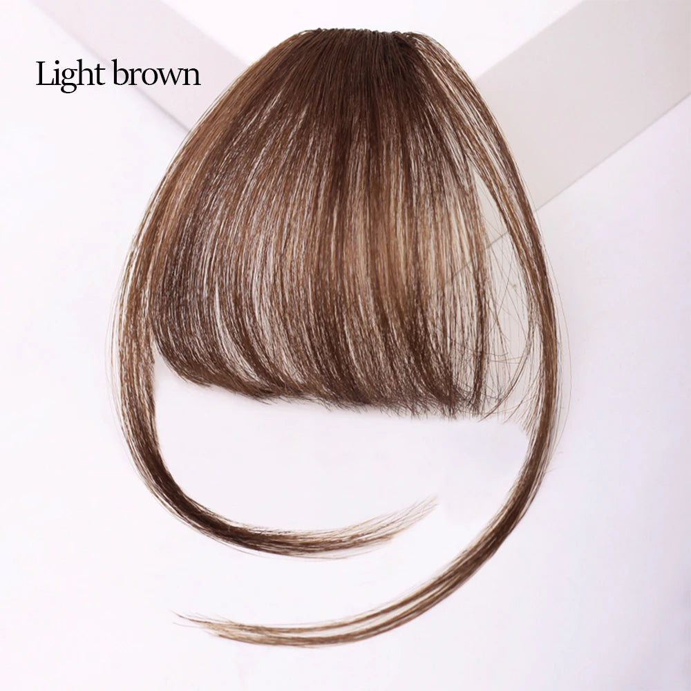 Mydiva Synthetic Air Bangs Heat Resistant Hairpieces Hair Women Natural Short Black Brown Bangs Hair Clips for Extensions