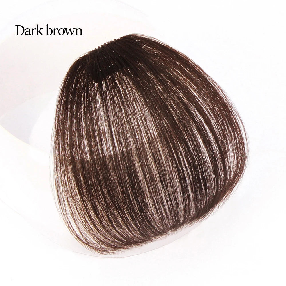 Mydiva Synthetic Air Bangs Heat Resistant Hairpieces Hair Women Natural Short Black Brown Bangs Hair Clips for Extensions